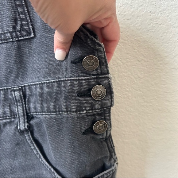 Free People We The Free Ziggy Denim Jean Bib Shortalls Black Gray Wash XS - Picture 10 of 16